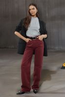 Trendyol Claret Red High Waist Wide Leg Jeans