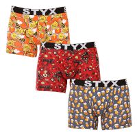 3PACK pánské boxerky Styx long art sportovní guma vícebarevné (3U13714) XL