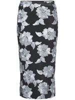 Flower Mesh Midi Skirt