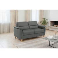 Sit & More DVOJMIESTNA POHOVKA, antracitová, pravá koža