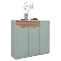 Voleo SKRINKA NA TOPÁNKY, zelená, dub artisan, 136/125/41 cm