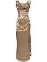 Ginnie Draped Satin Long Dress