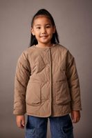 DEFACTO Girl's Quilted Double-Sided Faux Für Lined Coat