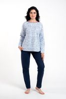 Women's pyjamas Gracjela, long sleeves, long trousers - print blue/navy blue