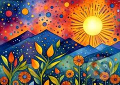 Déšť při západu slunce - puzzle z kategorie Umělecké