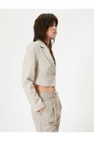 Koton Crop Blazer Jacket Long Sleeve