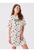 LC Waikiki Crew Neck Printed Short Sleeve Women's Nightgown