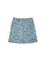 Printed Cotton Denim Skirt W/ Logo