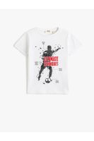 Koton Football Print T-Shirt Short Sleeved Crew Neck Cotton