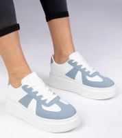 Gemre Niebieskie sneakersy trampki na platformie Mishel
