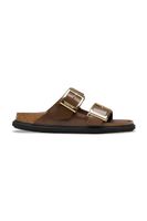Birkenstock papuci de femei din piele Arizona Droplet Buckle