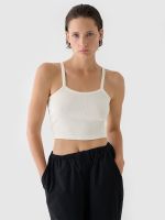 Dámsky crop top slim - biely