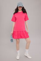Trendyol Fuchsia Woven Detailed Skirt with Flounce Shift/Straight Cut Mini Knit Dress