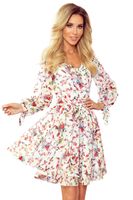 Airy chiffon dress with a Numoco neckline