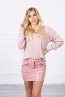 marka niezdefiniowana Sukně s ozdobnými zipy tmavě růžová