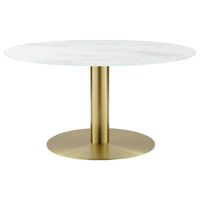 Ambia Home KONFERENČNÝ STOLÍK, biela, zlatá, kov, sklo, 80/80/45 cm