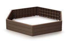 Prosperplast Vyvýšený záhon BASE WOODY, hnedý 148 x 129 x 25 cm