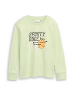TOM TAILOR Sweater majica  svijetlozelena / tamno narančasta / crna / bijela