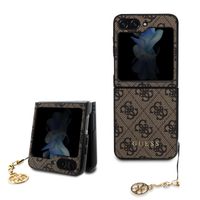 Ovitek GUESS 4G z obeskom Samsung Galaxy Z Flip 5 5G rjav