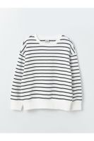 LC Waikiki Girls' Crew Neck Striped Long Sleeve Sweatshirt