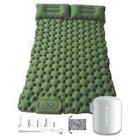 Nafukovací karimatka pro dva inSPORTline Faustea s minipumpou 192x125x8 cm zelená karimatka, bílá pumpa