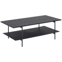 KONFERENČNÝ STOLÍK, čierna, kov, kompozitné drevo, 115/60/40 cm