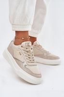 EVENTO Női Bőr Sneakers Platformon Bézs Velarria