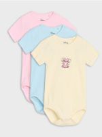 Sinsay - Body 3 pack Stitch - różowy