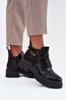 Boto Alacsony szigetelt női bakancs blokkos díszcsíkkal Fekete Therisse