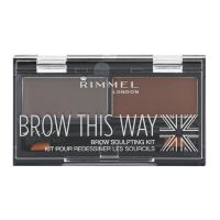 Rimmel Brow This Way paleta za šminkanje obrva nijansa 003 Dark Brown 1,3 g