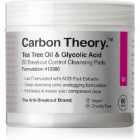 Carbon Theory Tea Tree Oil & Glycolic Acid čistilne blazinice za posvetlitev in zgladitev kože 60 kos