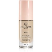 Collistar NUDO Second Skin Foundation SPF 15 posvetlitveni vlažilni tekoči puder z gladilnim učinkom odtenek 1N Avorio 30 ml