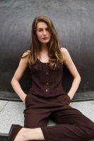 Bluzka damska Marisse L-Ts-5022 D.Brown