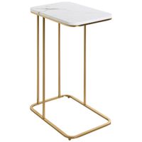 PRÍRUČNÝ STOLÍK, biela, zlatá