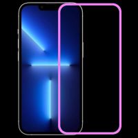 3x Ochranné tvrzené sklo se svítícím rámečkem pro Apple iPhone 8 - 2+1 zdarma - růžové