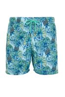 Trendyol Blue Standard Size Pineapple Printed Swim Shorts