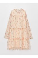 LC Waikiki High Neck Patterned Kids Tulle Dress