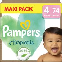 Pampers Harmonie Size 4 plenice za enkratno uporabo 9-14 kg 74 kos