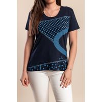 T-Shirt Mit Aufdruck In Übergröße, Dunkelblau