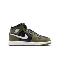 Air Jordan 1 Mid "Medium Olive" (GS) - Detské - Tenisky Jordan - Čierne - DQ8423-092 - Veľkosť: 38.5