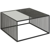 MID.YOU KONFERENČNÝ STOLÍK, čierna, sklo, kompozitné drevo, 80/80/40 cm
