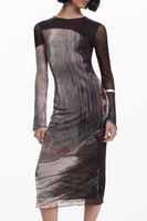 DESIGUAL WOMEN&#39;S LONG DRESS IN BROWN