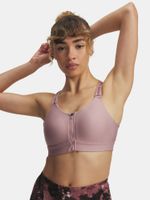Women's bra Under Armour UA Infinity High Zip 2.0 Bra-PNK - Women's