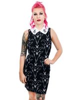 Damenkleid TOO FAST – SATANIC GOAT HEAD & PENTAGRAM WEDNESDAY ADDAMS COLLAR – WDCOR-GOAT L