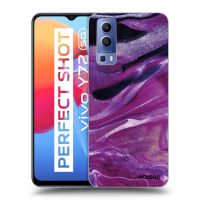 Silikónový čierny obal pre Vivo Y72 5G - Purple glitter