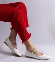 Gemre White patent ballerinas with strap Marseille