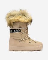 Resti Jasnobrązowe wsuwane botki a'la śniegowce damskie Gomllo