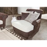 Landscape XXL KŘESLO, textil, tmavě hnědá, béžová