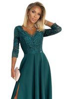 Elegant long dress with lace neckline Numoco