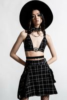 BH (oben) KILLSTAR - Crimson Daze Halter - Ash Tartan M